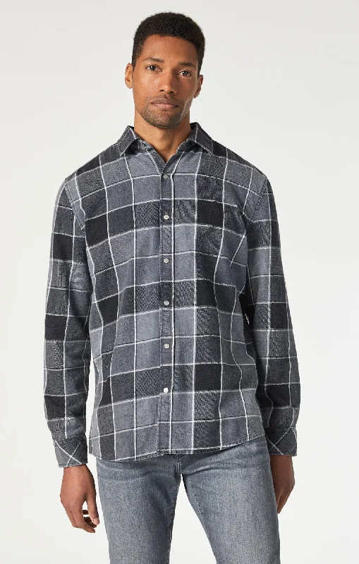 Weekend Deals That Amaze CHECK SHIRT IN BLACK INDIGO CHECK
