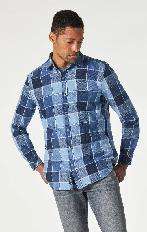 Weekend Savings Galore CHECK SHIRT IN INDIGO CHECK