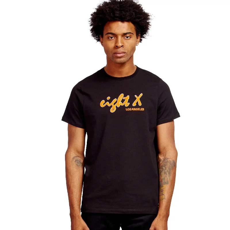 Super Savings Chenille Logo Patch 3D Graphic T-Shirt - Black