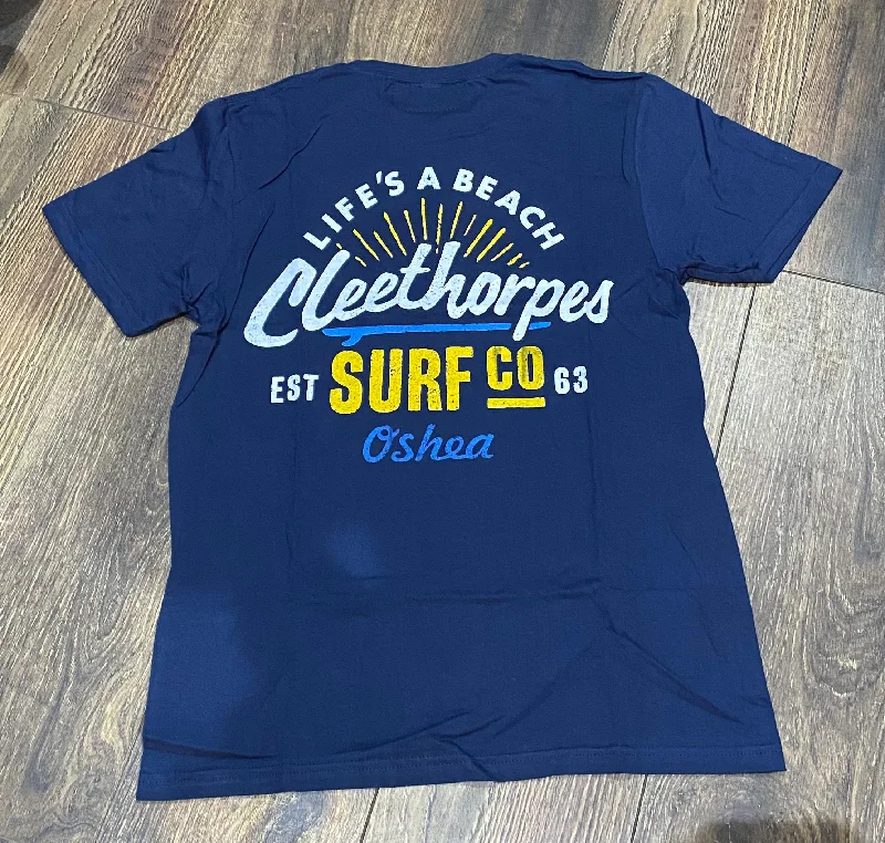 Weekend Savings Delight Cleethorpes New-- Lifes A Beach-- Navy T-Shirt