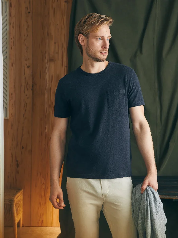 Can't Miss Faherty Sunwashed Pocket T-Shirt - Washed Black*