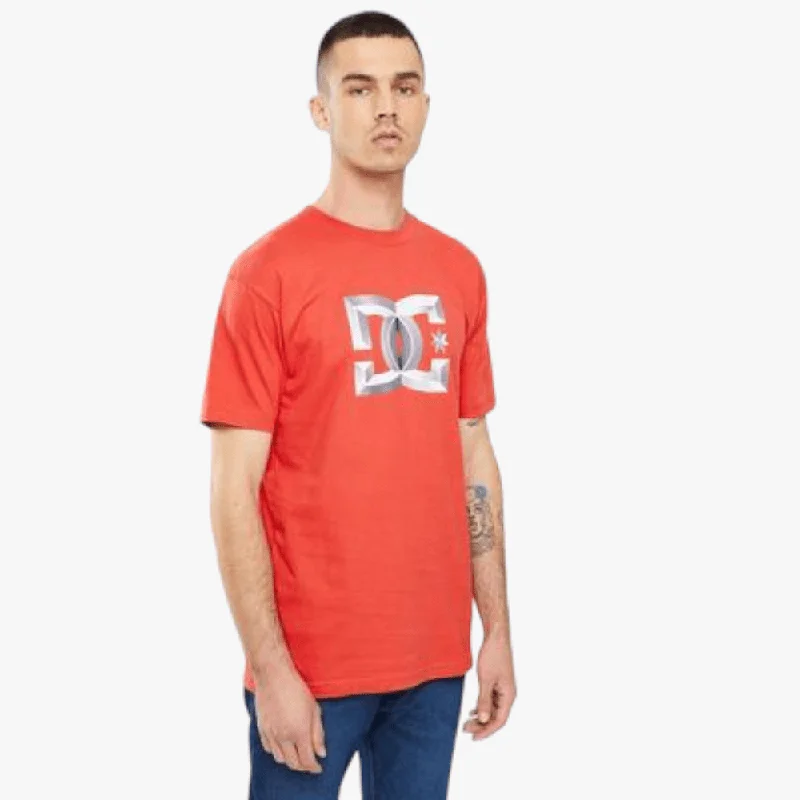 Overstock Dc Mens Bevelled Tss Short Sleeve Tee Molten Lava