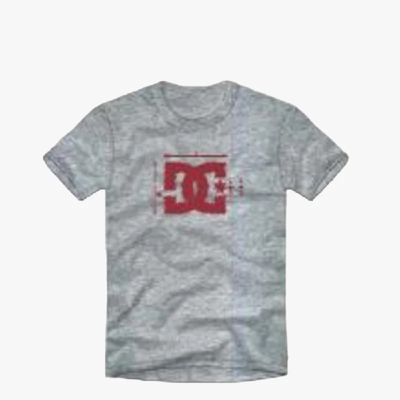 Now or Never Dc Mens Blue Print Sleeve Tee Grey Heather