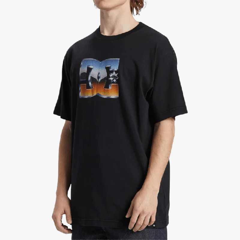 Don’t Miss Out Dc Mens Chrome Star Short Sleeve Tee Black Garment Dye