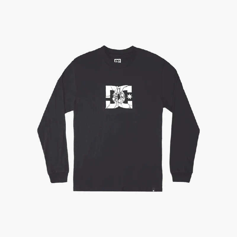 Clearance Items Dc Mens Shatter Long Sleeve Tee Pirate Black