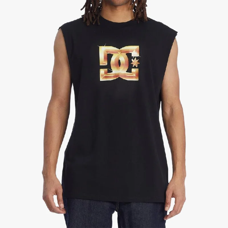 Unmissable Sale Dc Mens Star Chrome Bevel Muscle Tank Top Black