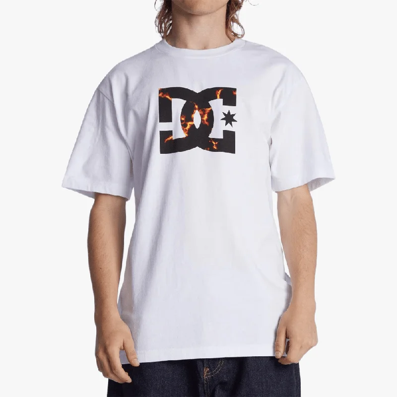 Savings Bonanza Dc Mens Star Fill Short Sleeve Tee White Fire