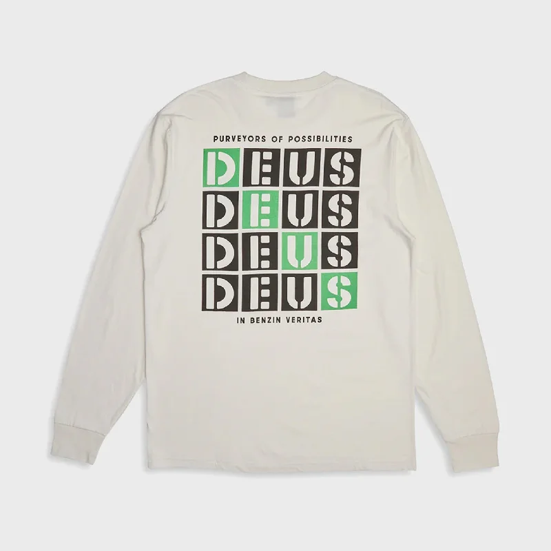 New Arrival Deus Tictac Long Sleeve T-Shirt - Vintage White