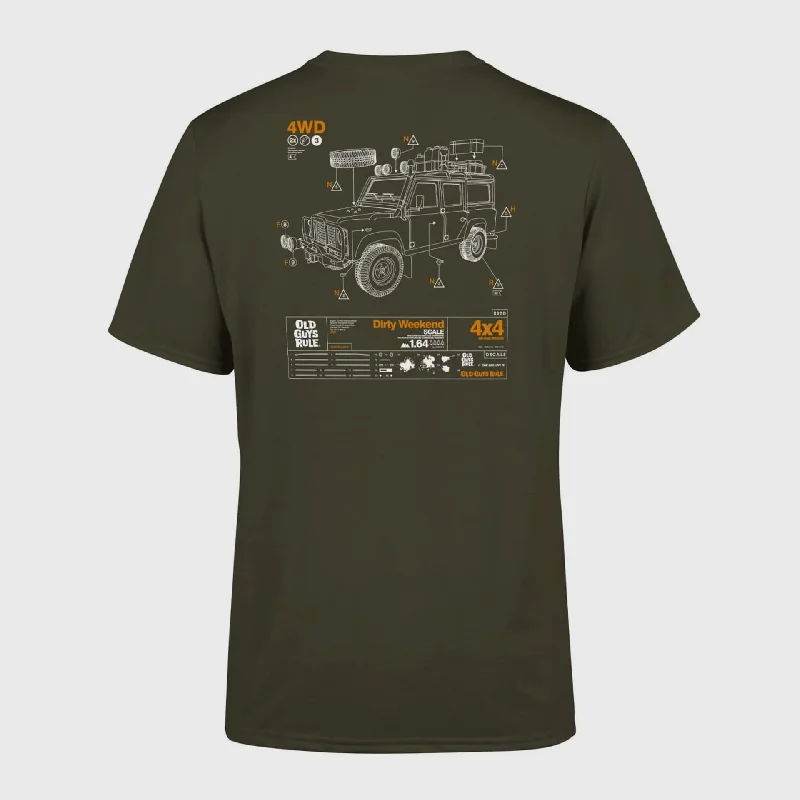 Weekend Savings Spree Old Guys Rule Dirty Weekend IV T-Shirt - Olive Green