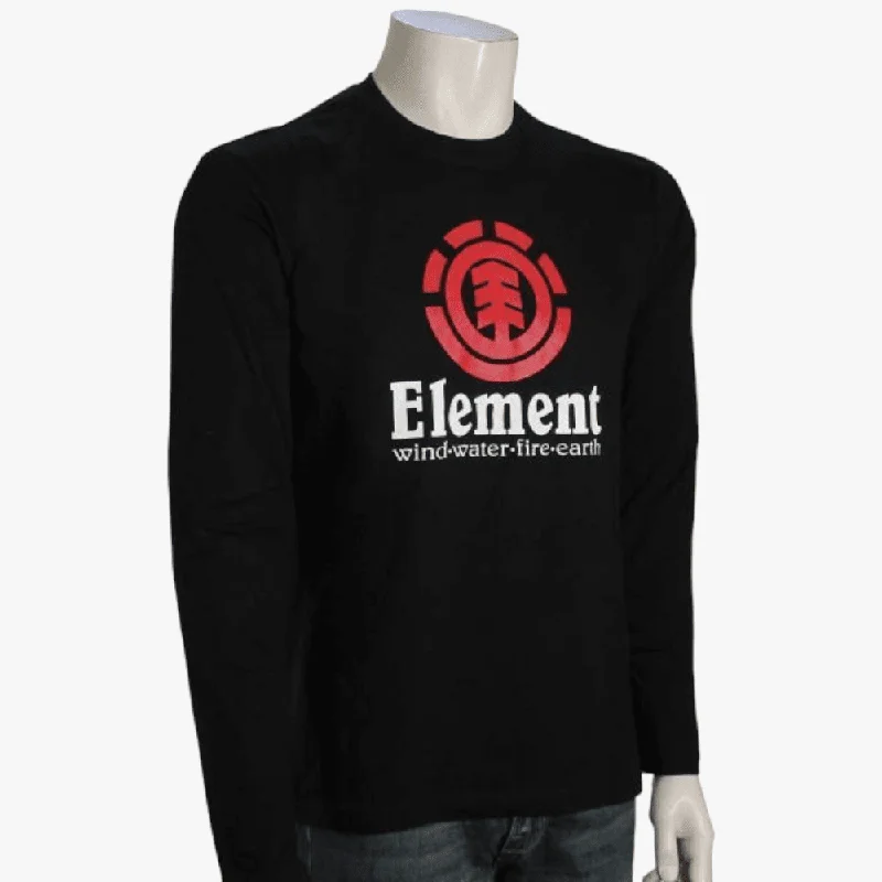 Crazy Savings Element Mens Vertical Long Sleeve Tee Flint Black