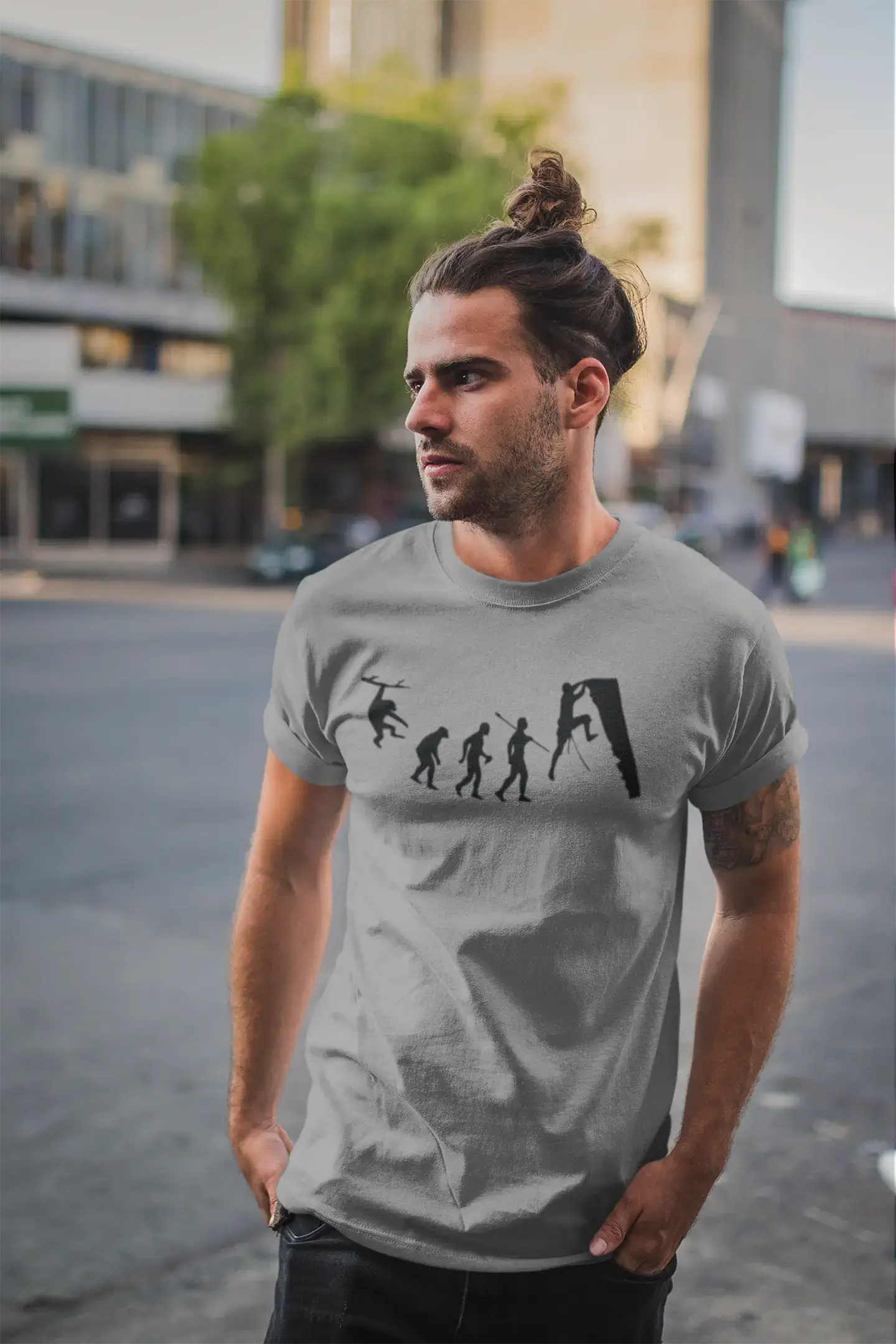 Stock Clearance ULTRABASIC - Graphic Printed Men's Climbing Evolution T-Shirt Military Green Stock Clearance ULTRABASIC - Graphic Printed Men's Climbing Evolution T-Shirt Military Green