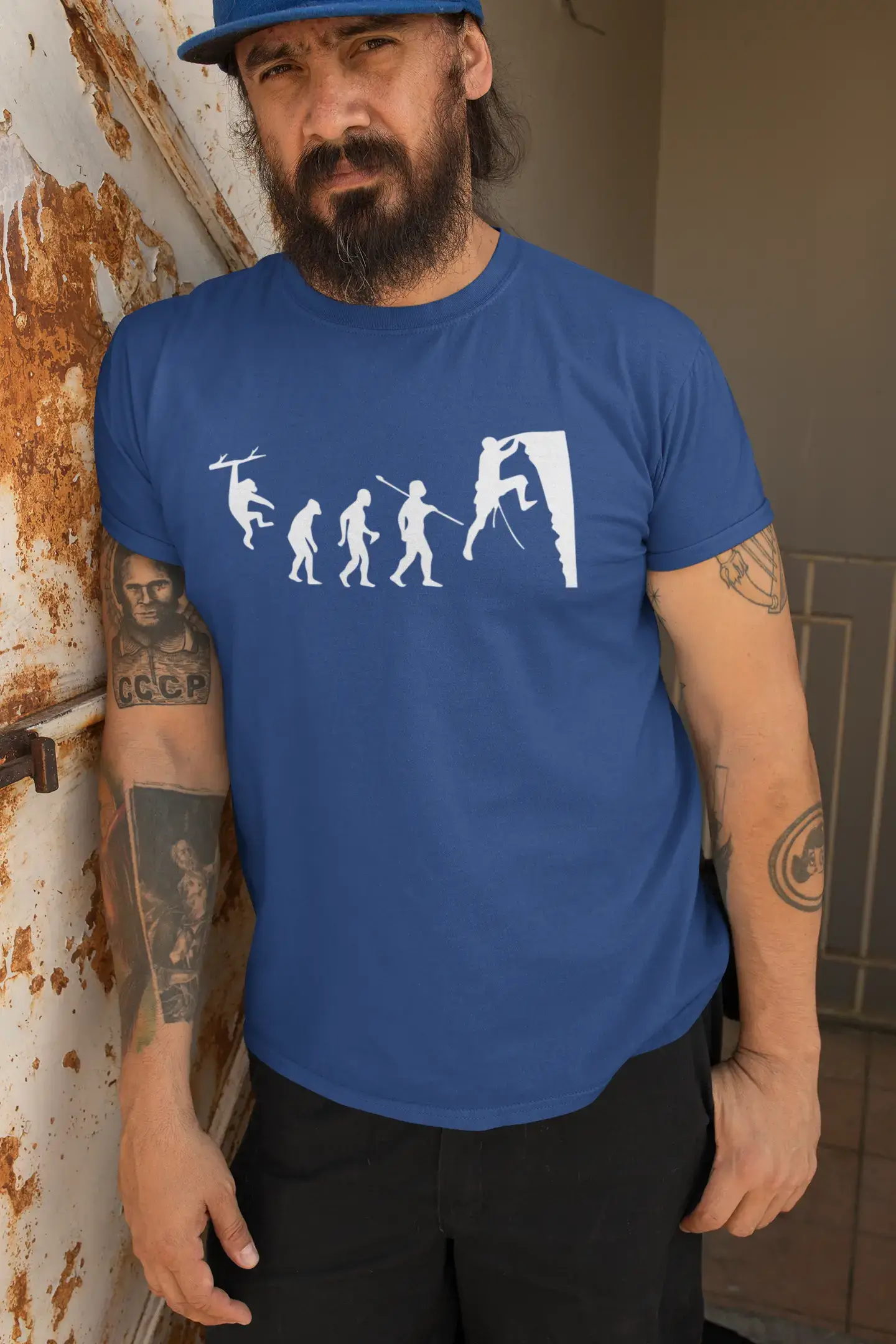 Weekend-Only Price Drops ULTRABASIC - Graphic Printed Men's Climbing Evolution T-Shirt Vintage White Weekend-Only Price Drops ULTRABASIC - Graphic Printed Men's Climbing Evolution T-Shirt Vintage White