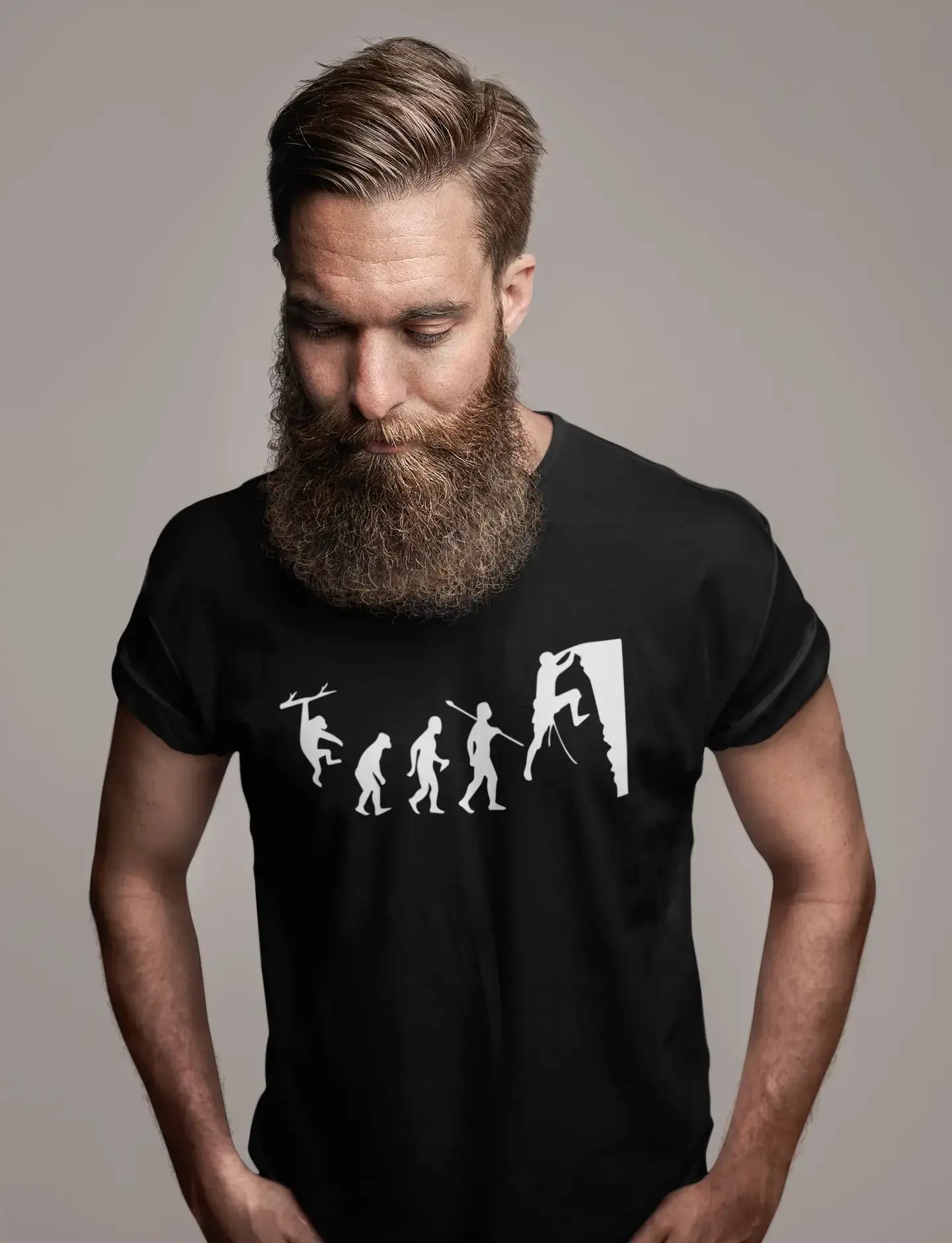 Weekend Savings Spectacular ULTRABASIC - Graphic Printed Men's Climbing Evolution T-Shirt Mouse Grey