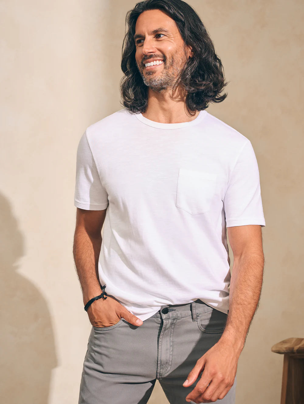 Deal Dash Faherty Sunwashed Pocket T-Shirt - White
