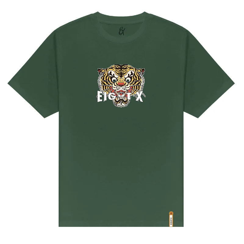 Discount Days Feline Graphic T-Shirt - Green