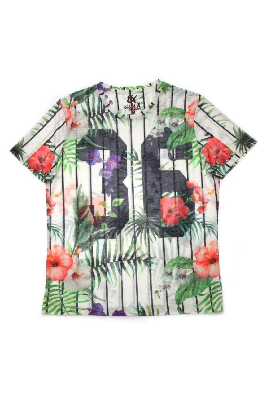 Price Cut Floral Tropical Print T-Shirt