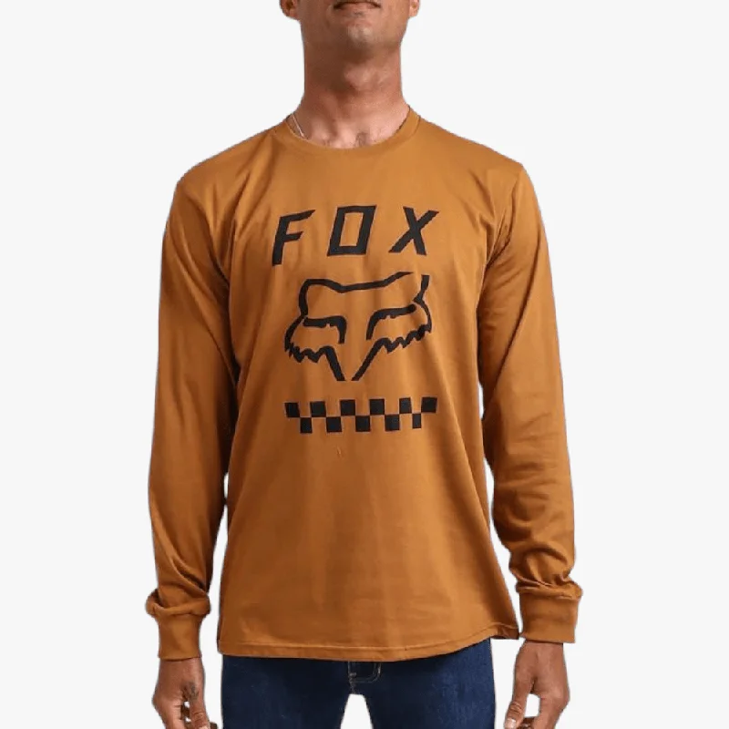 Overstock Fox Mens Never In Doubt Long Sleeve Tee Gold