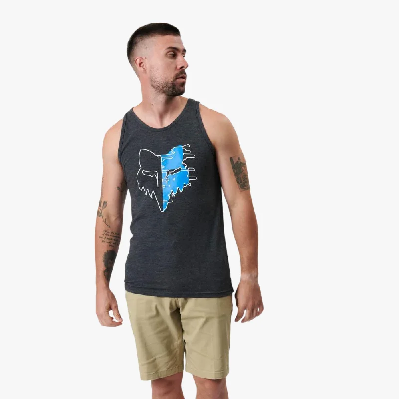 Hurry In Fox Mens Split Emotion Tank Heather Black
