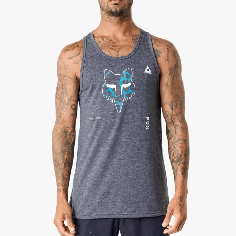Super Bargain Fox Mens Withered Head Tank Black Mel