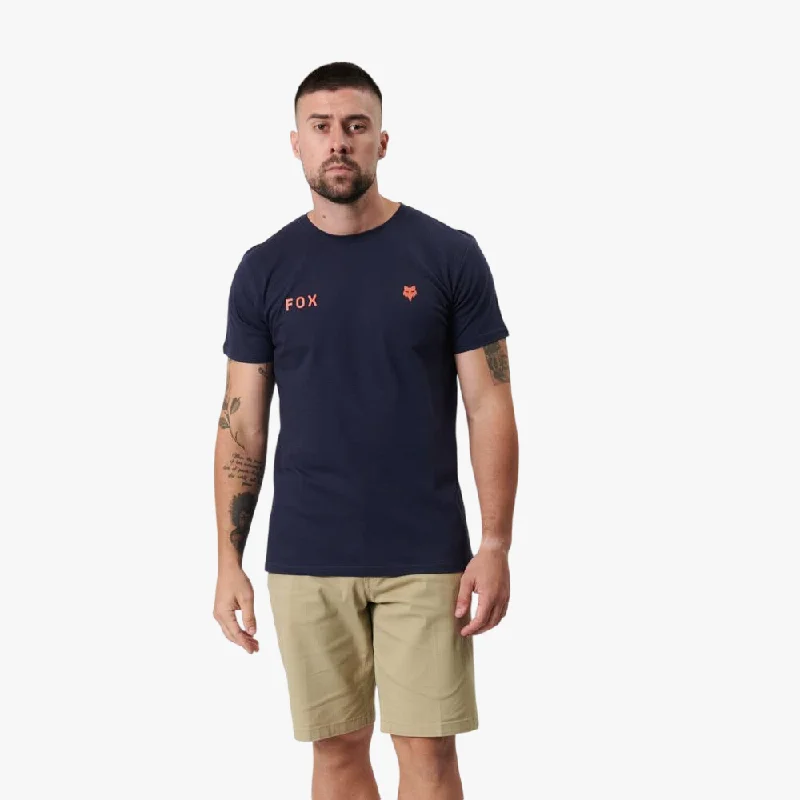 Crazy Deal Fox Mens Wordmark Short Sleeve Tee Navy