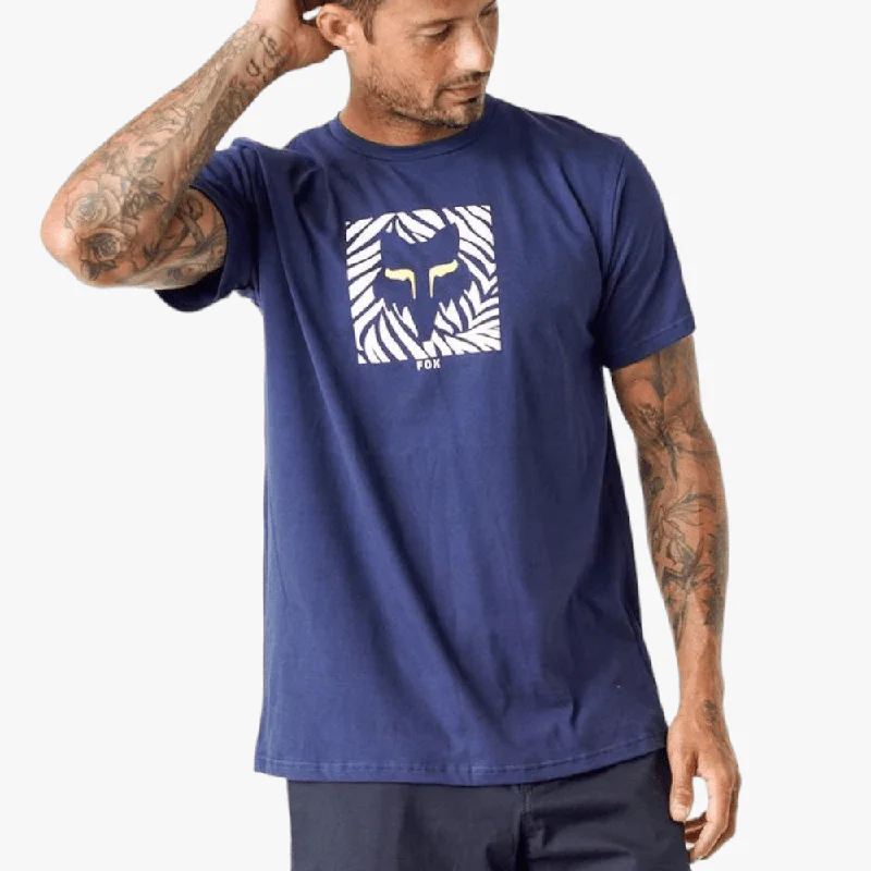 Crazy Savings Fox Mens Zebra Head Short Sleeve Tee Deep Cobalt