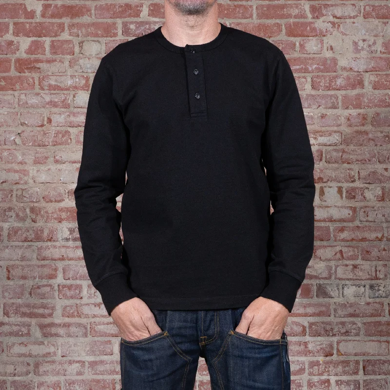 Weekend Savings Bonanza Glory Days Long Sleeve Heavyweight Henley - Black