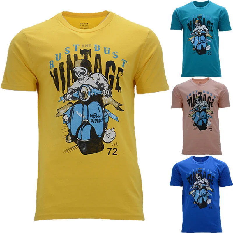 One-DAY Sale House Brand Mens T Shirts Short Sleeve Crew Neck Casual Printed Summer Beach Top