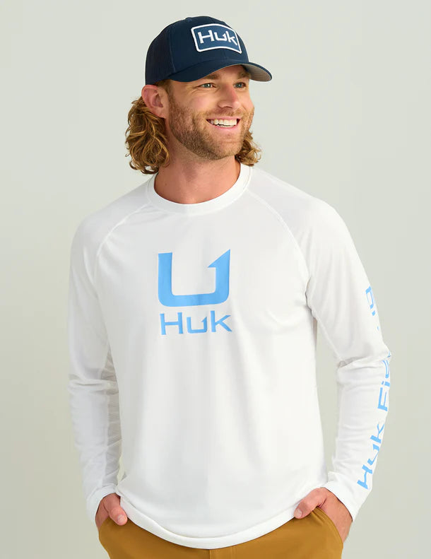 Unbeatable Prices Huk Icon Crew Long Sleeve T-Shirt - White