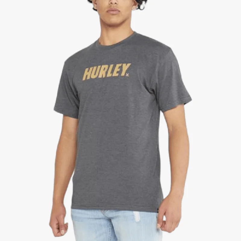 Flash Deals Hurley Mens Fastlane Classic Short Sleeve Tee Heather Black Sand