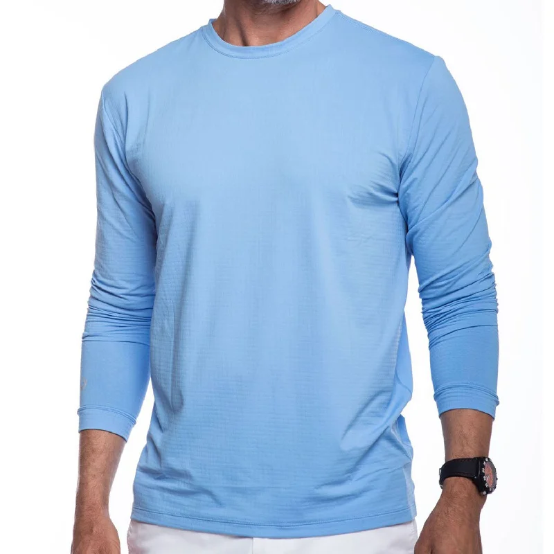 Weekend Deals That Impress IBKUL Mens Long Sleeve Crew Pullover - Peri