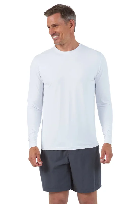 Weekend Bargains to Love IBKUL Mens Long Sleeve Crew Pullover - White