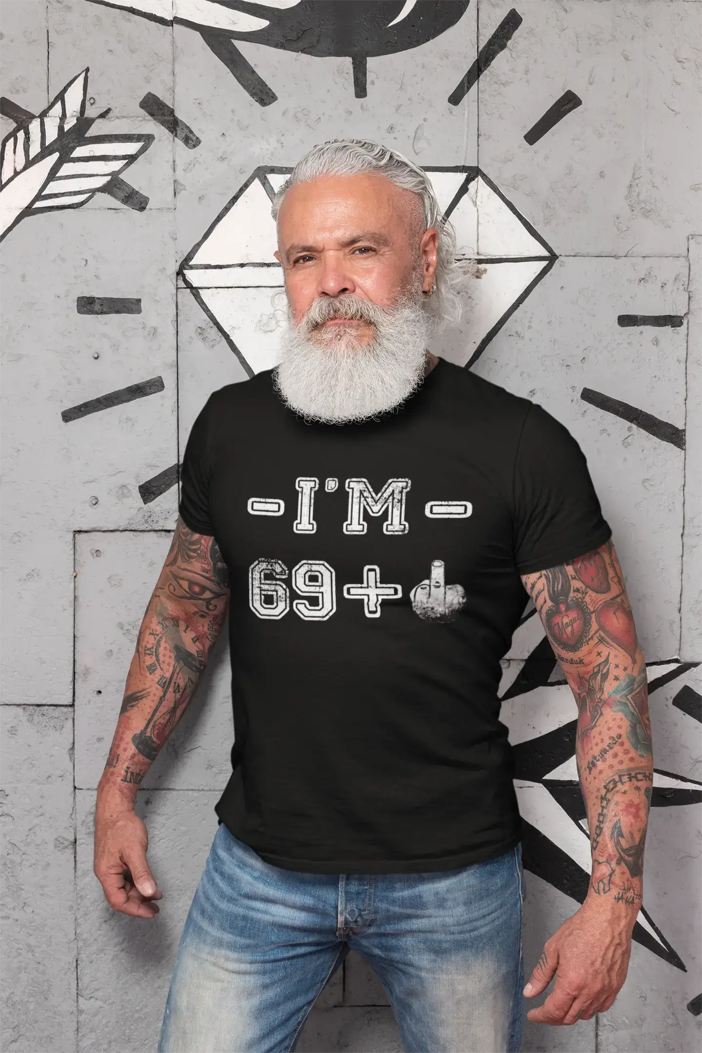 Massive Deals I'm 69 Plus Men's T-shirt Black Birthday Gift 00444