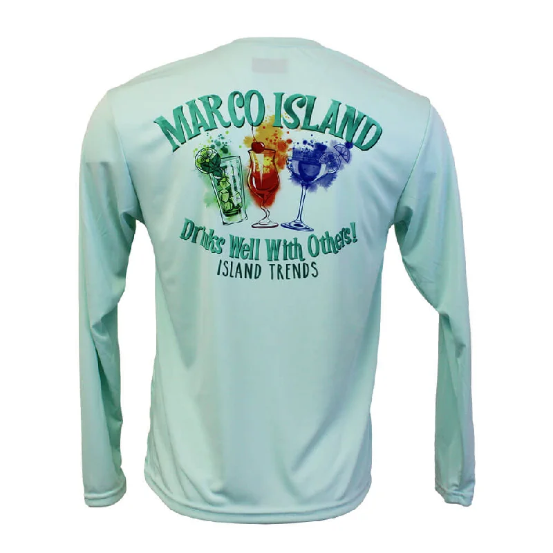 Weekend Deal Island Trends Drink Well With Others Long Sleeve Performance T-Shirt - Green Weekend Deal Island Trends Drink Well With Others Long Sleeve Performance T-Shirt - Green