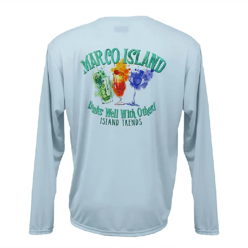 Year-End Clearance Island Trends Drink Well With Others Long Sleeve Performance T-Shirt - Light Blue Year-End Clearance Island Trends Drink Well With Others Long Sleeve Performance T-Shirt - Light Blue