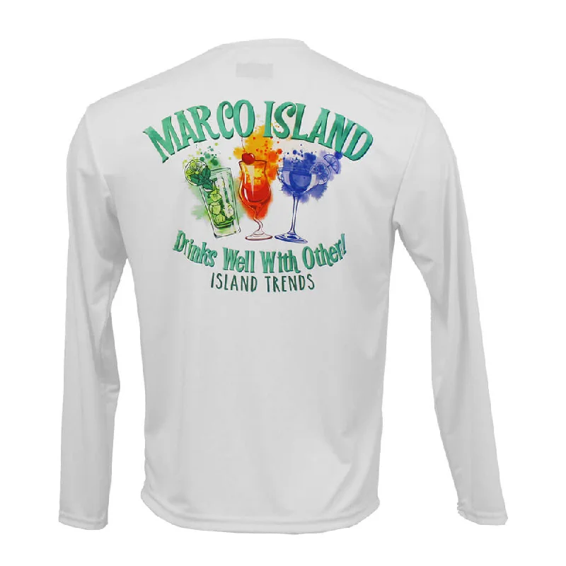 Year-End Sale Island Trends Drink Well With Others Long Sleeve Performance T-Shirt - White Year-End Sale Island Trends Drink Well With Others Long Sleeve Performance T-Shirt - White