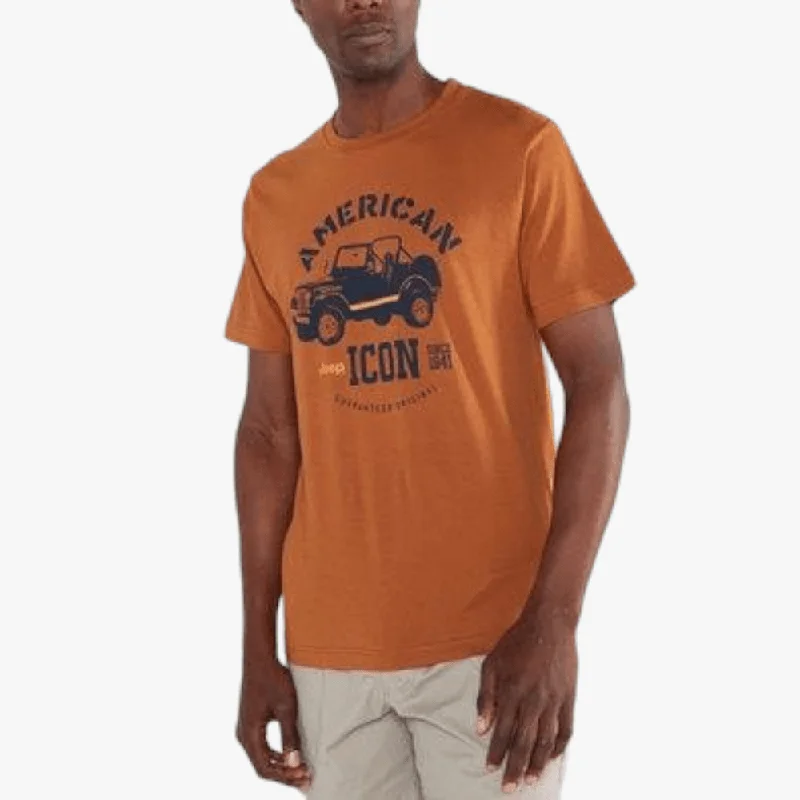 Weekend Deals That Sparkle Jeep Mens Basic Print Short Sleeve Tee Catechu Wood