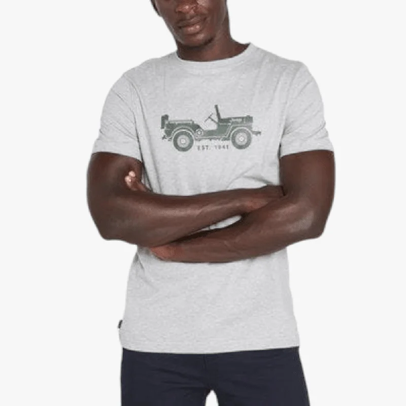 Super Bargain Jeep Mens Car Icon Print Short Sleeve Tee Grey Mel