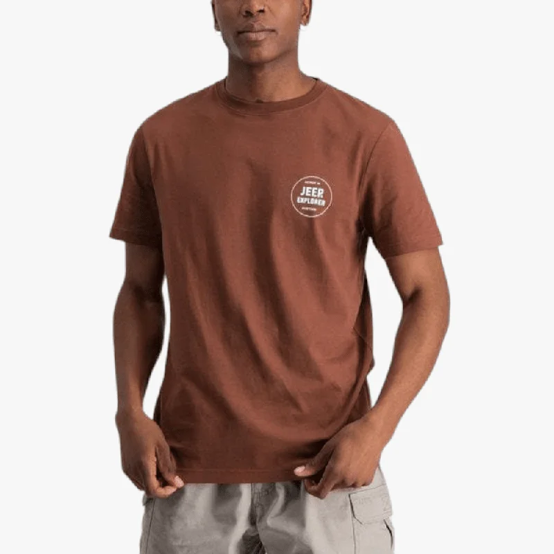 Clearance Items Jeep Mens Fashion Graphic Short Sleeve Tee Sepia