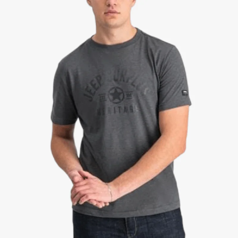 Sale Event Jeep Mens Fashion Graphics Short Sleeve Tee Charcoal Mel