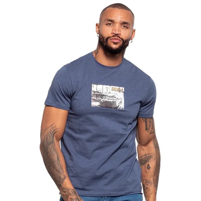 Final Clearance American Muscle Graphic T-Shirt - Blue