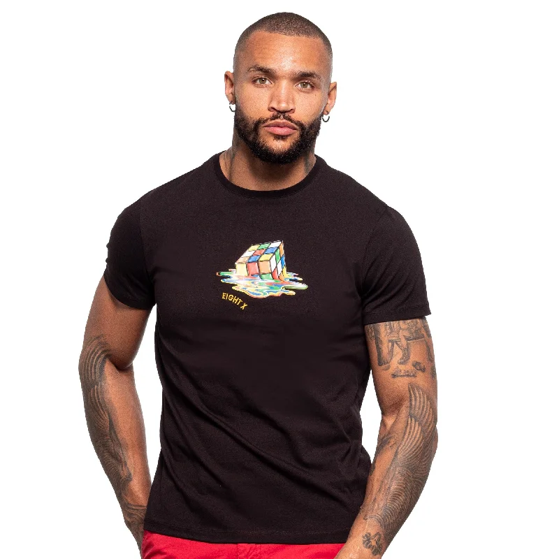 Buy Now Cubed Graphic T-Shirt - Black
