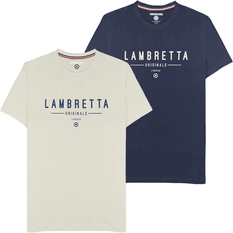 Final Markdown Lambretta Mens Originals Logo Casual Cotton Crew Neck Short Sleeve T-Shirt Top