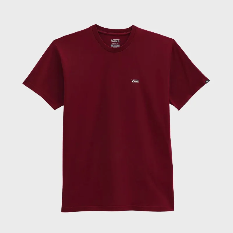 Weekend Sale: Don't Miss Out Vans Left Chest Logo Mens T-Shirt - Burgundy
