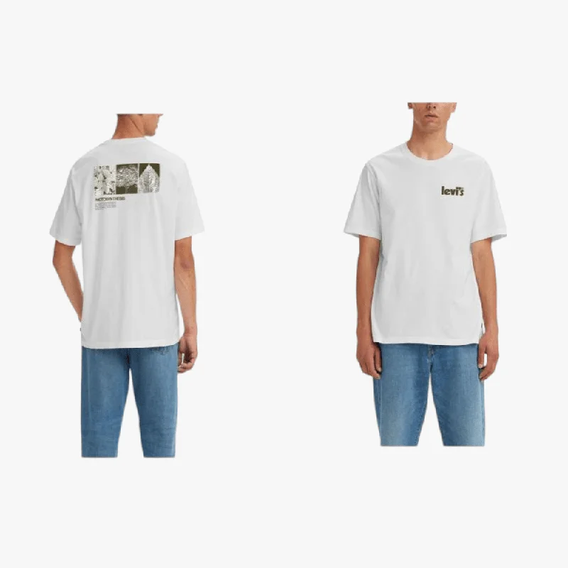 Clearance Event Levi's Mens Relaxed Fit Photosynthesis Short Sleeve Tee White