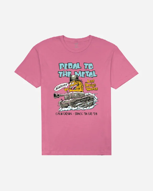 Value Deals Lost Mens Pedal to the Metal Vintage Dye T-Shirt - Psycho Pink