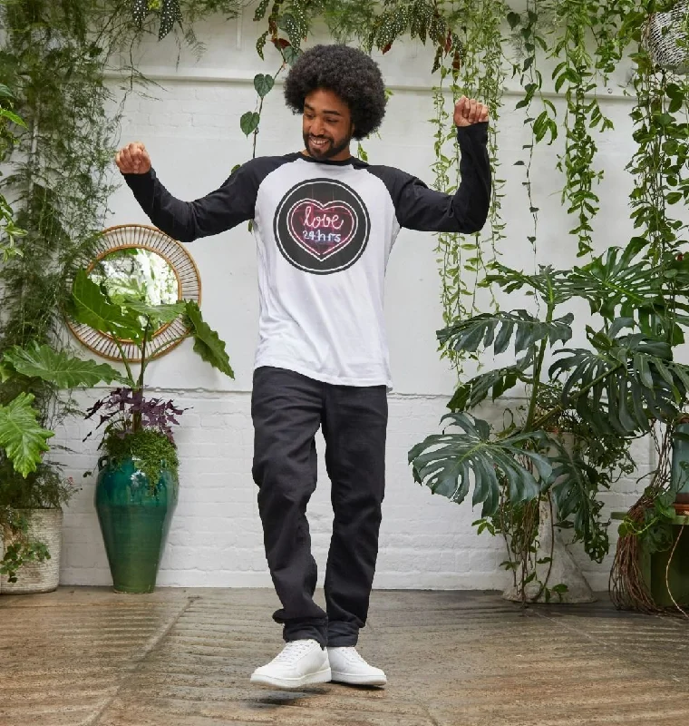 Now or Never Men's Love 24hrs Heart design Print long Sleeve T-Shirts