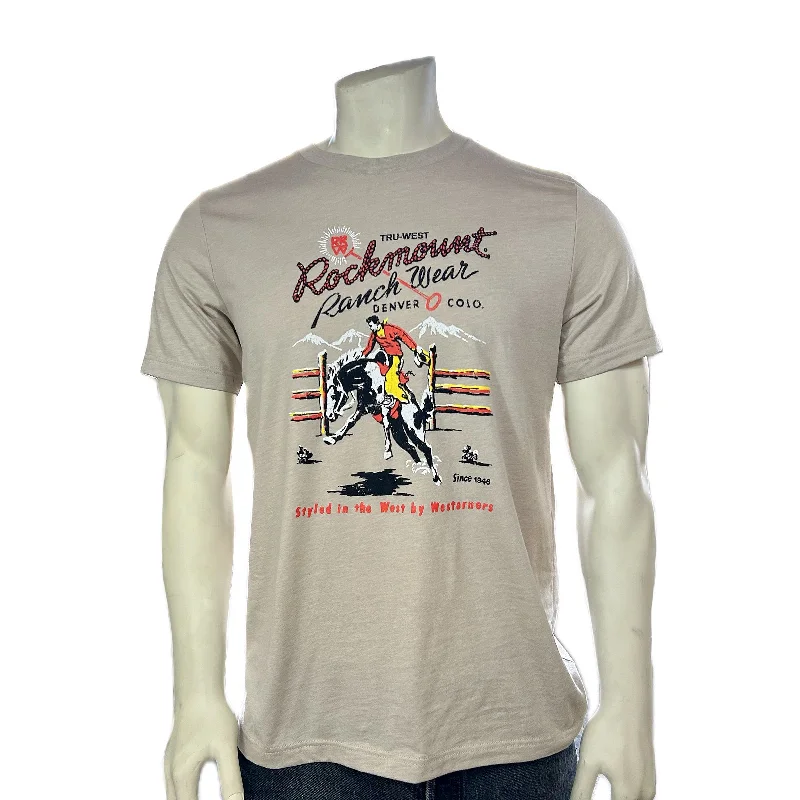 Clearance Sale Men's Granite Rockmount Bronc 100% Cotton Western T-Shirt
