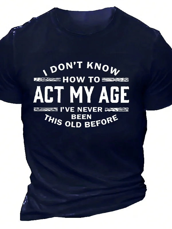 Season Finale Sale Men's Round Neck Short Sleeve T-Shirt With Slogan Print
