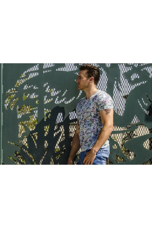Weekend Offers That Thrill Mini License Plates Print V-Neck T-Shirt