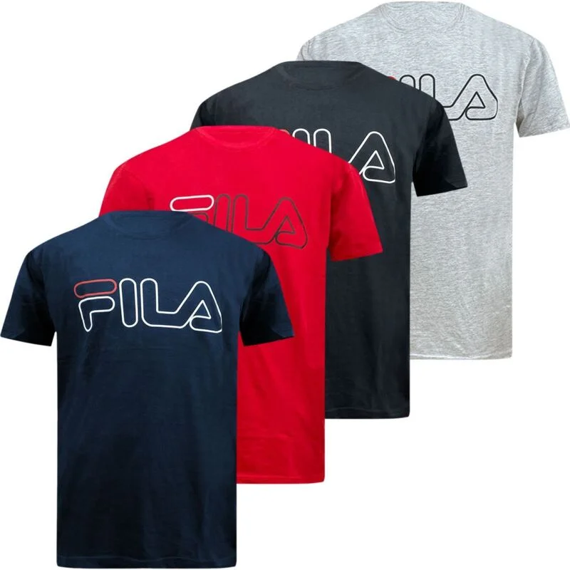 Epic Deals New Mens FILA T-Shirt Short Sleeve Shirt Crew Neck Casual Top Tee Size S-XXL